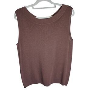 Dressbarn Chocolate Brown Layering Tank Top  18/20 PTP 20.5 plus stretch L 23